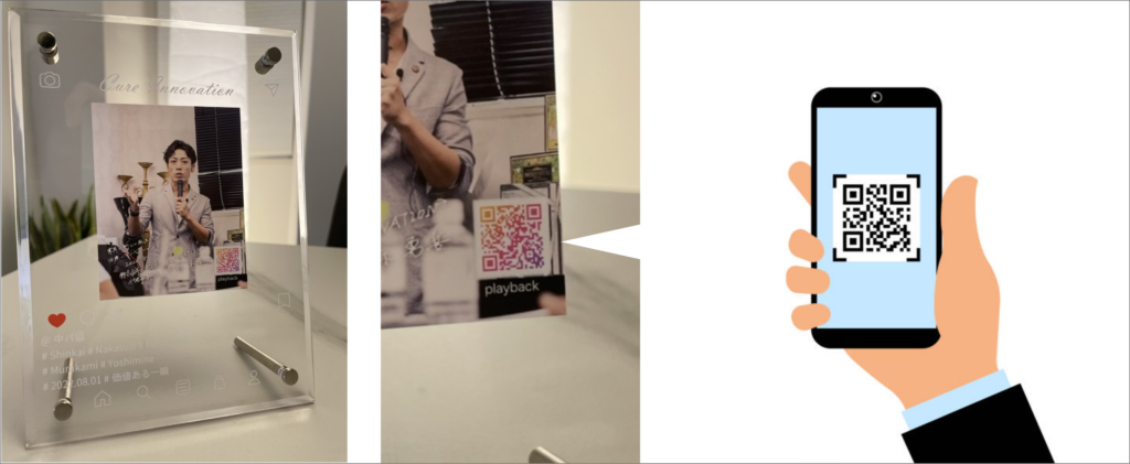 ずっとメモリーとして残せ、
喜んでもらえる素敵なギフトです!
QRコードでいつでも読み込んで再生可能!